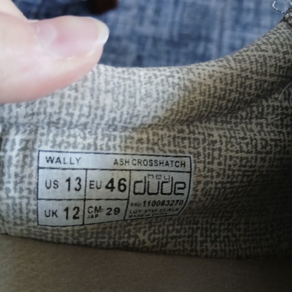 Hey Dude Wally Ash Crosshatch Size 13 Men's Slip On Shoes - Picture 11 of 14